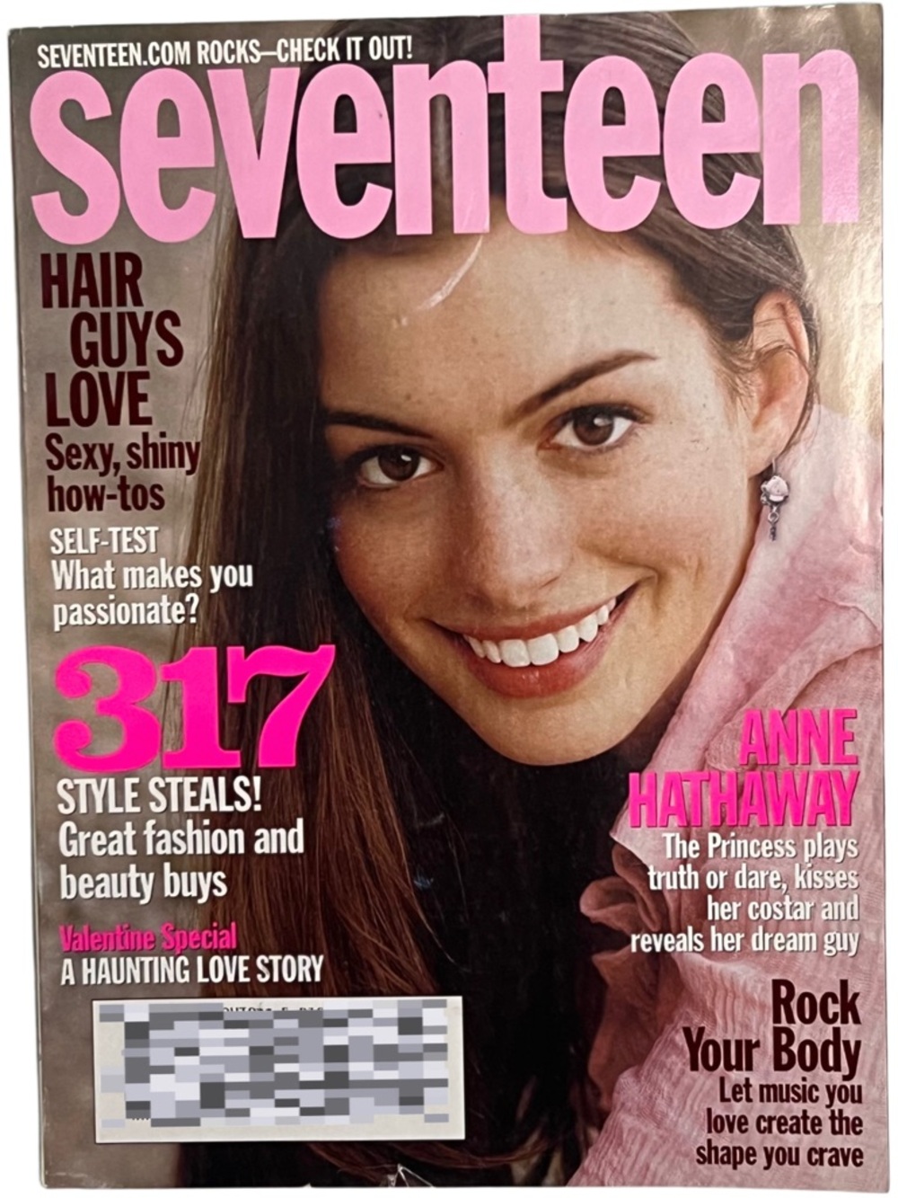 Vintage February 2003 Seventeen Magazine featuring Anne Hathaway